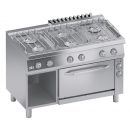 Mașină de gătit pe gaz cu 6 arzătoare, suport și cuptor electric GN 1/1 | C2MCU15FV