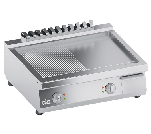 Electric low-built griddle plate 1/2 smooth + 1/2 grooved top | K7EFB10TTR