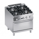 Gas range 4 burners + gas oven 2/1 GN | K4GCUP10FF