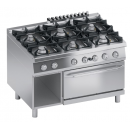 Gas range 6 burners + gas oven 2/1 gn + open cabinet | K4GCUP15FF