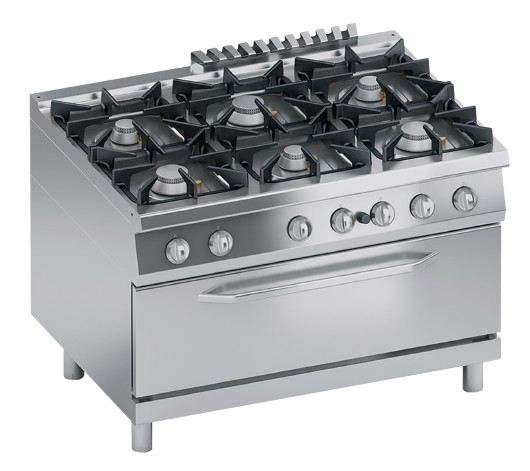 Gas range 6 burners + maxi gas oven 105 x 53 cm | K4GCUP15FFM