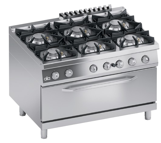 Gas range 6 burners + maxi gas oven 105 x 53 cm | K4GCUS15FFM