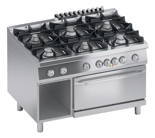 Gas range 6 burners + electric oven 2/1 GN | K4MCUP15FF