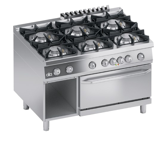 Gas range 6 burners + electric oven 2/1 GN | K4MCUS15FF