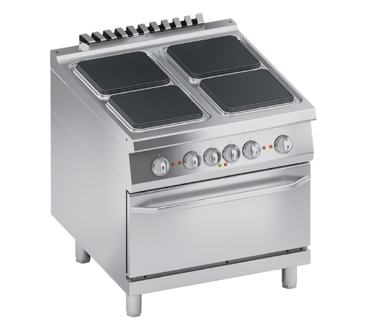 Electric range 4 burners + electric oven 2/1 GN | K4ECUP10FF