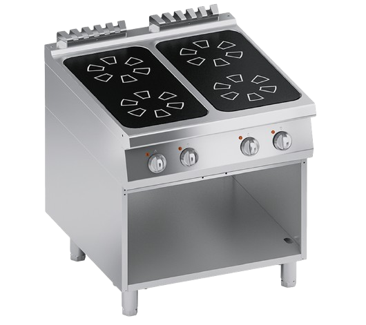 Electric range 4 pyroceram plates + open cabinet | K4EVCP10VV