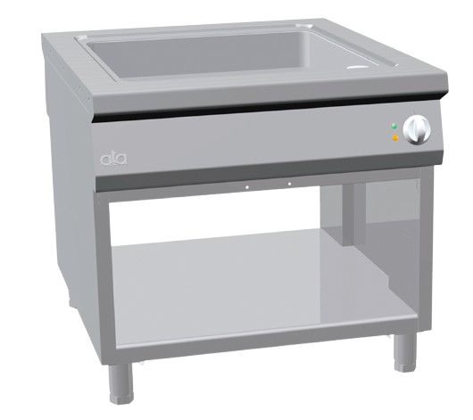 Electric pass-through fixed bratt pans side unit tank 40 lt. + open cabinet | K1EBR10VV