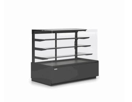 Vitrină frigorifică cofetărie cu ventilare geam frontal | LCC Carina 04 1,4 negru