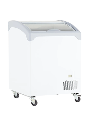 UDD 100 SCEBN Chest freezer with slanting, sliding and convexed glass door