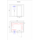 Cameră frigorifică 11,5 m³ (2,0 x 2,5 x 2,3 m), cu agregat monobloc | TCS012