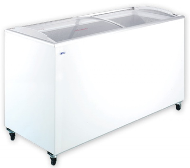 UDD 400 SCBG (KH-CF400 SCB) - Chest freezer with sliding curved glass top