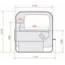 LCCT Catania REM 1,875 - Refrigerated counter with telescopic front glass