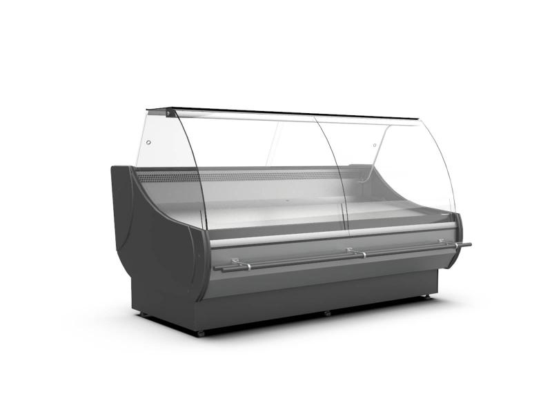 WCh-7/1 Ofelia 2580 ZZ - Refrigerated counter with curved glass for ext. aggr.