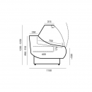 WCh-7 Ofelia 1570 ZZ - Refrigerated counter with curved glass