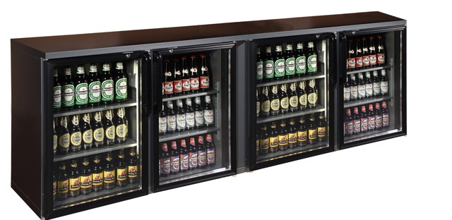 TC BB4GDR | 4 glass door bar cooler