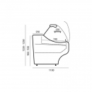 Counter with curved glass WCh-6/1B-1,8/110 WEGA (S)