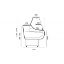 WCH-1/E2 2000 EGIDA | Counter with straight glass