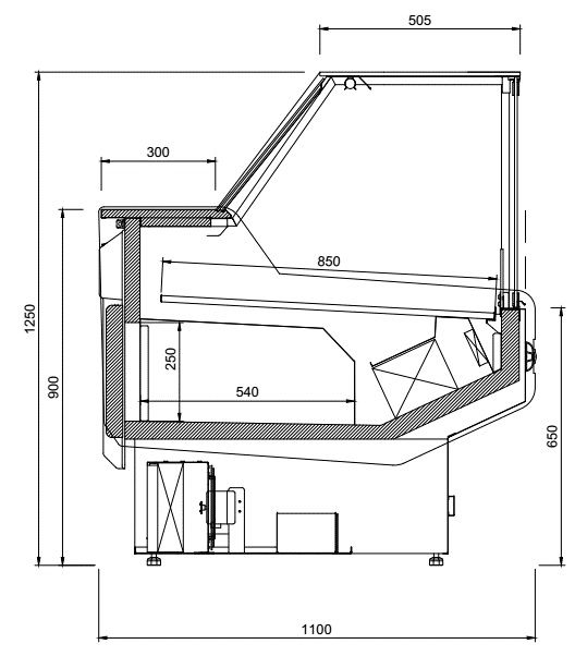 L-1 MD/W/SP 150/110 Modena | Csemegepult beépített