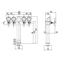 Coloană de bere tip T cu 4 robineți și medalioane ,,wide' | Tower T (Lindr)