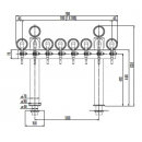 Coloană de bere cromat cu două coloane, 8 robineți și medalioane | Tower T8