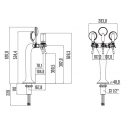 Coloană de bere cu 3 robineți | Snake Curved (Cobra)