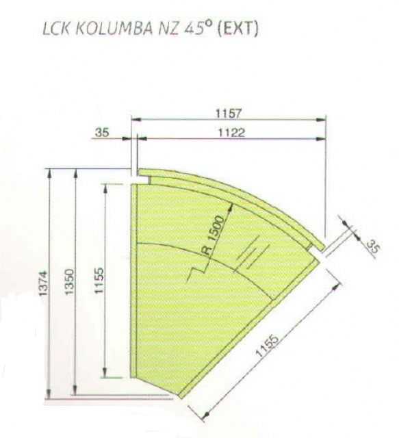 LCK Kolumba REM EXT45 - Külső sarokpult 45°