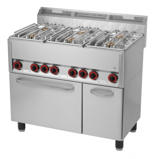 Maşină de gătit cu 6 arzătoare şi cuptor electric | SPT 90 GLS