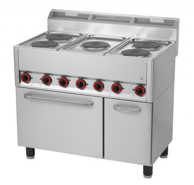 SPT 90/5 ELS - Electric range with 5 plates and oven