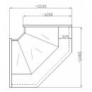 NCH IM W 1,4/1,2 Curved glass internal corner counter (90°)