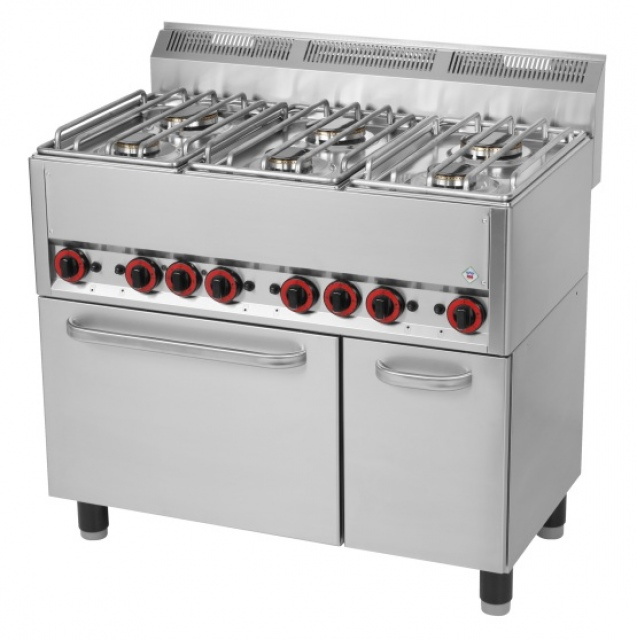 Maşină de gătit cu 6 arzătoare şi cuptor electric | SPT 90 GL