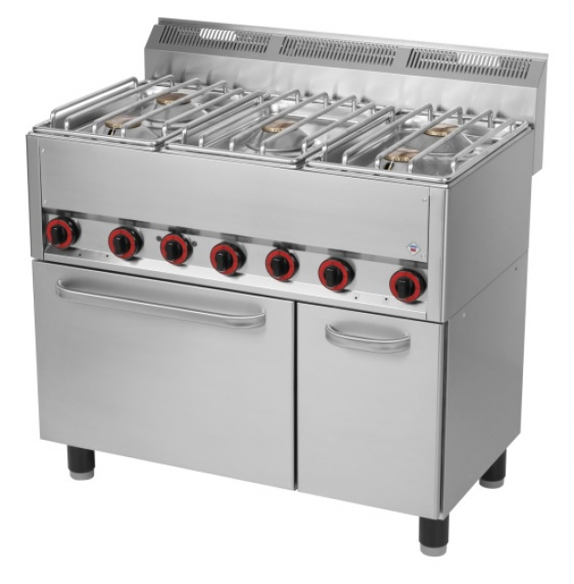 SPT 90/5 GLS - Gas range with 5 burners and oven