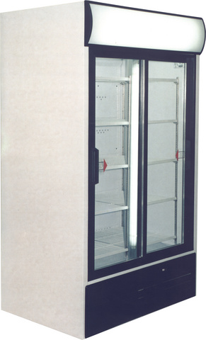 USS 1100 D2KL Sliding glass door cooler with display