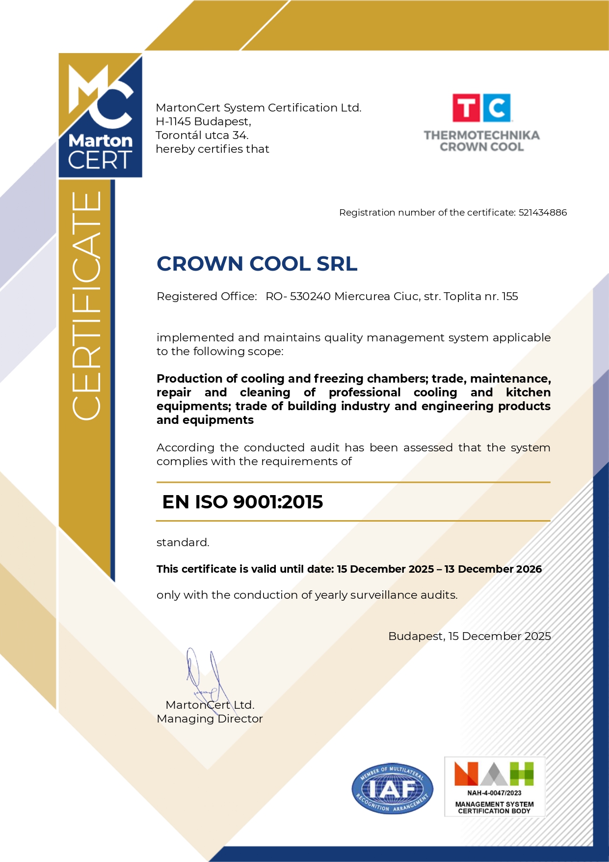 Certificat ISO-9001