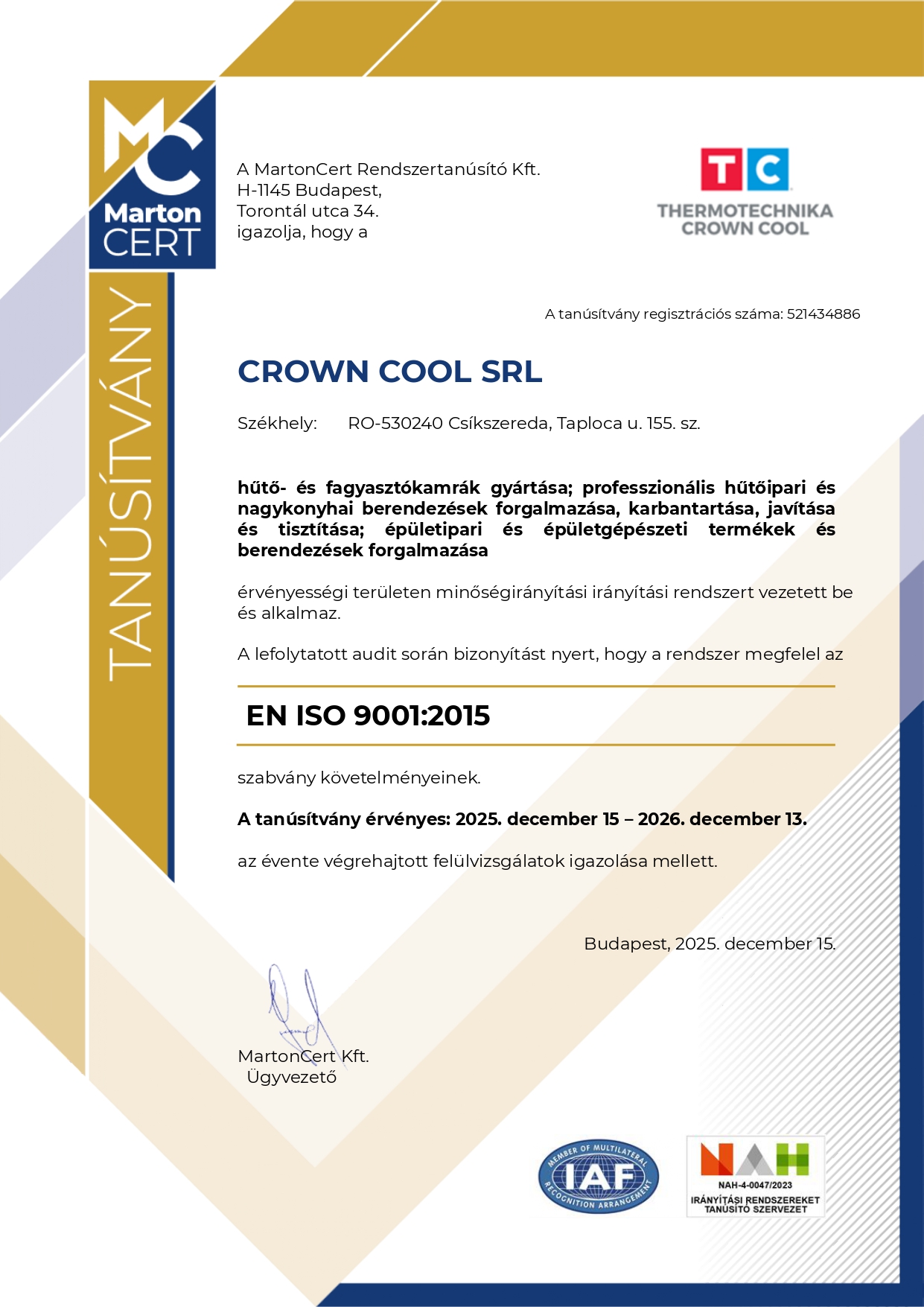 Certificat ISO-9001